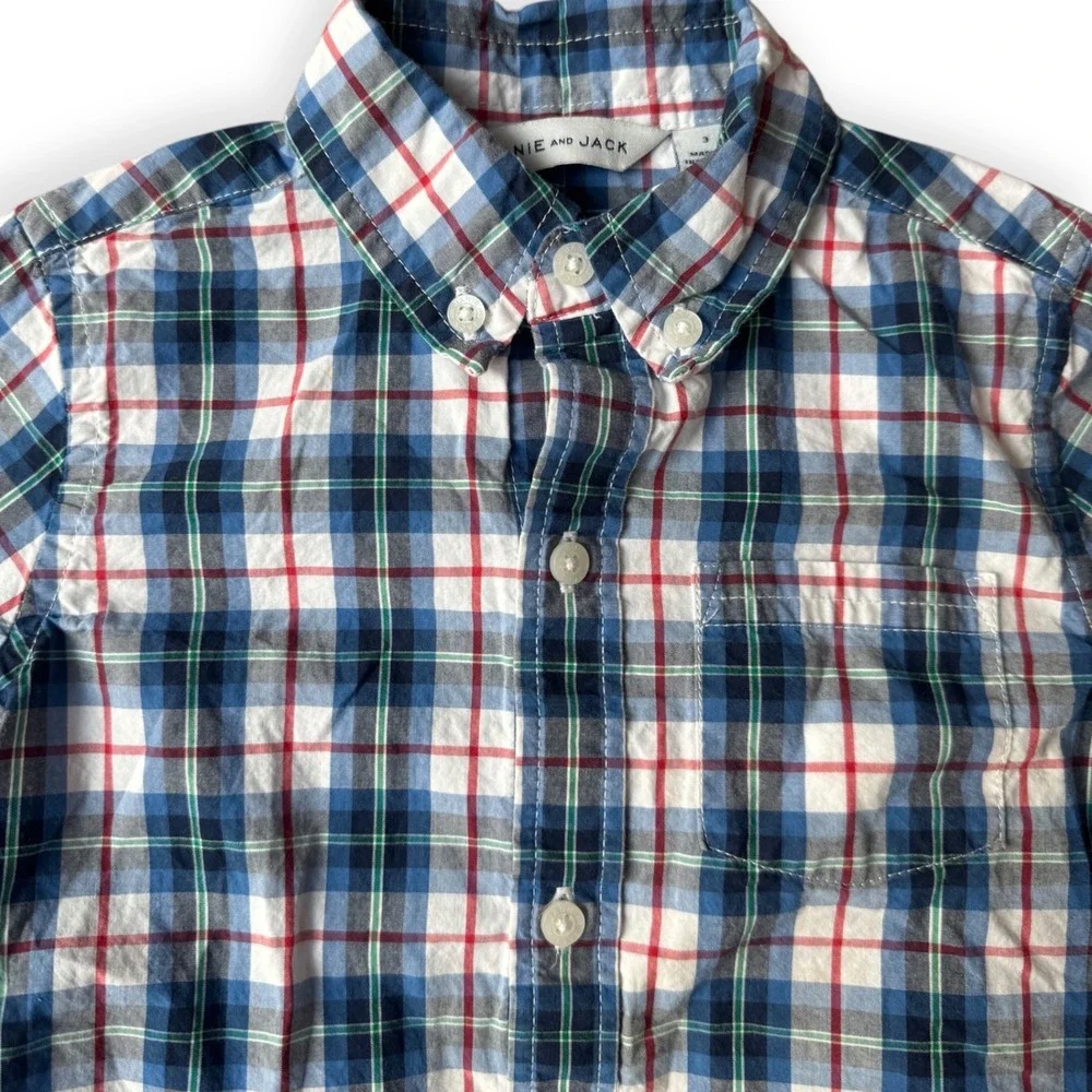 Janie and Jack Boys‎ Plaid Button Down Shirt Size 3 Long Sleeve